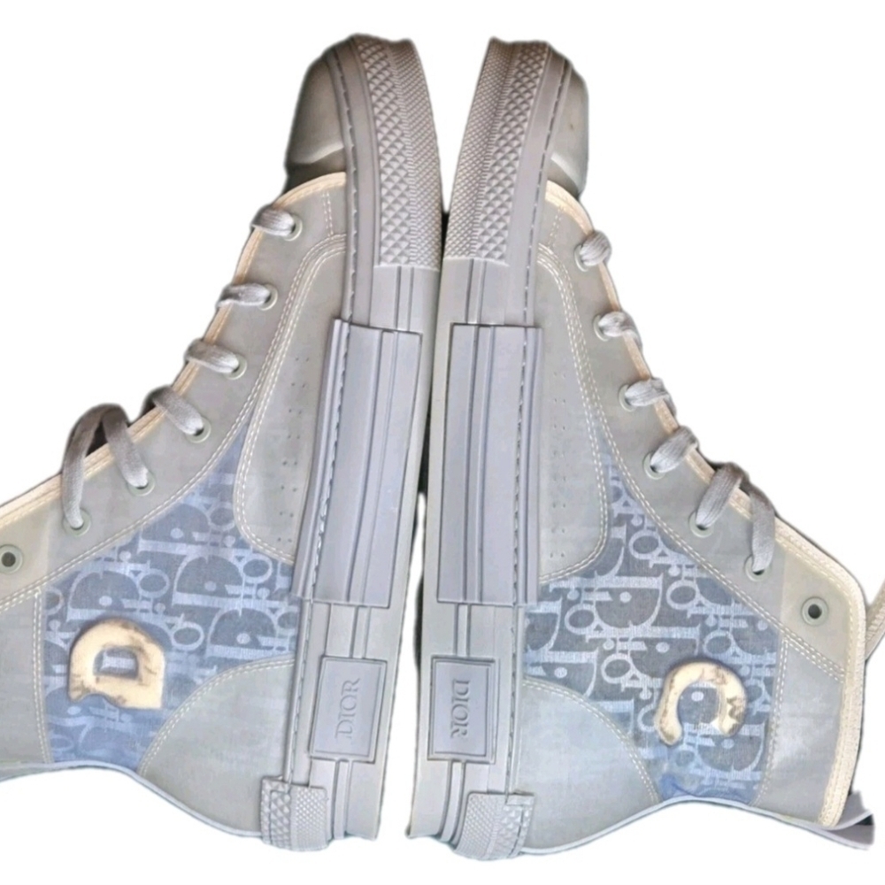 Dior x Daniel Arsham B23 High-Top Sneakers Oblique Light Blue Size 46 / US 12.5 - Picture 9 of 16